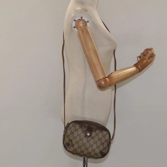 GUCCI GG Supreme Web Sherry Line Shoulder Bag PVC Beige 156 02 066 Auth BD867 - Picture 14 of 16